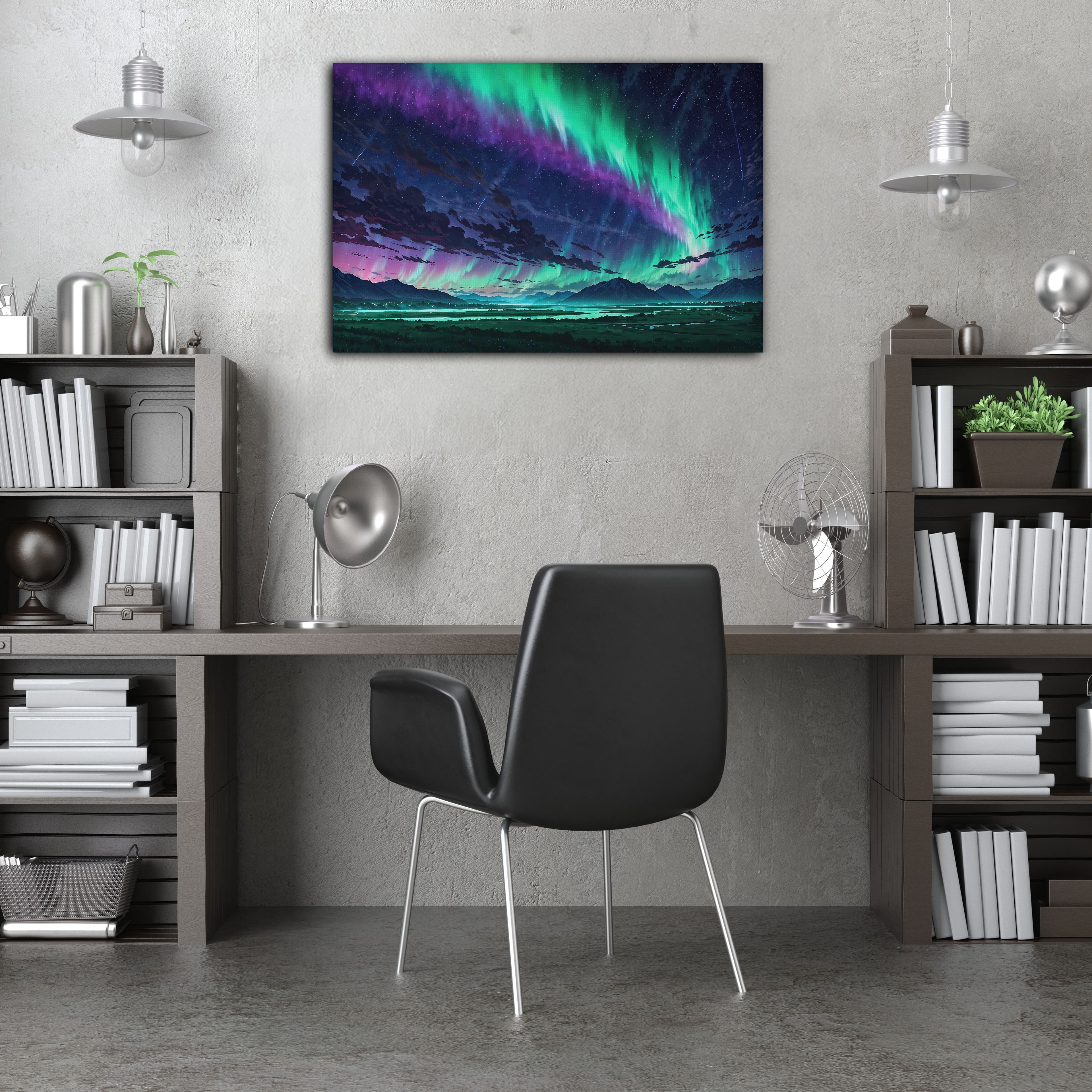 Kuzey Işıkları Dijital Sanat Kanvas Tablo